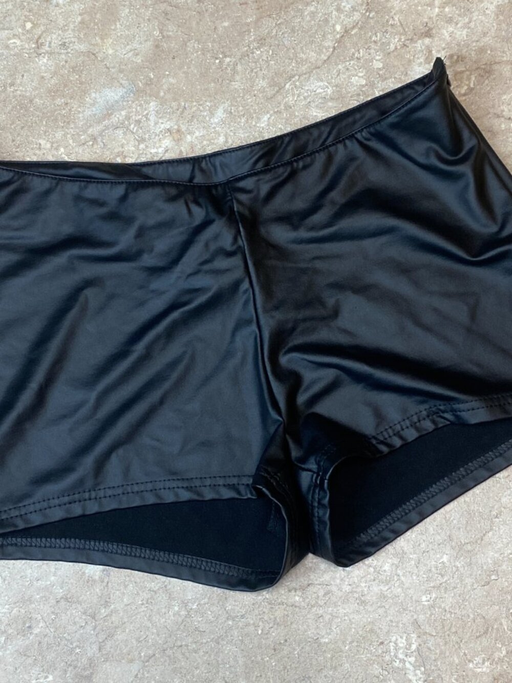 Cyber Y2K Wet Look Faux Leather Boxer Briefs / Booty Shein Shorts